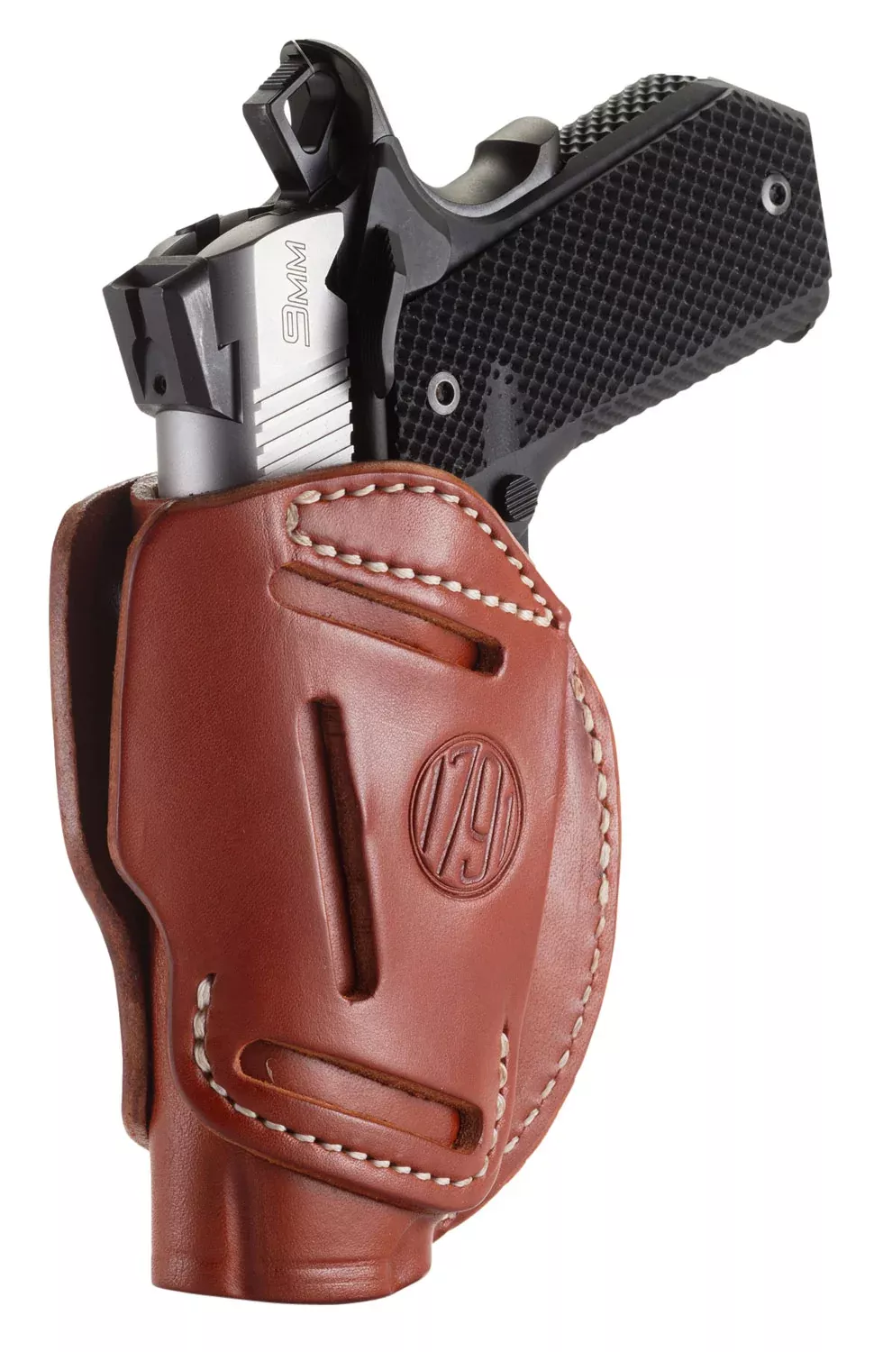 1791 Gunleather 3WH1CBRA 3-WayIWB/OWB Size 01 Classic Brown Leather Belt Loop Fits 1911 3-4" Ambidextrous Hand