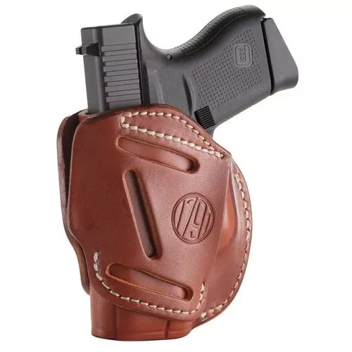 1791 Gunleather 3WH2CBRA 3-Way IWB/OWB Size 02 Classic Brown Leather Belt Loop Compatible w/ Ruger LCP Compatible w/ Glock 42 Compatible w/ S&W Bodyguard Ambidextrous Hand