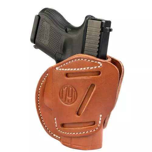1791 Gunleather 3WH3CBRA 3-Way IWB/OWB Size 03 Classic Brown Leather Belt Loop Compatible w/ Glock 26 Compatible w/ Ruger LC9 Compatible w/ S&W M&P Shield Ambidextrous Hand