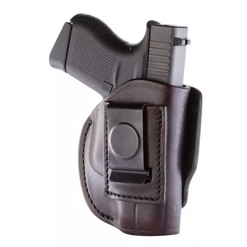 1791 Gunleather 4WH2SBRR 4-Way IWB/OWB Size 02 Signature Brown Leather Belt Clip Compatible w/Ruger LCP/S&W Bodyguard/Glock 42/43/43X Right Hand