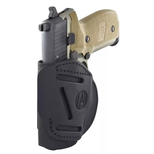 1791 Gunleather 4WH4SBLL 4-Way IWB/OWB Size 04 Stealth Black Leather Belt Clip Compatible w/Glock 26/Springfield XD/XDS/S&W M&P Shield Plus Left Hand