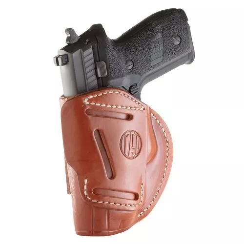 1791 Gunleather 4WH5CBRR 4-Way IWB/OWB 05 Classic Brown Leather Belt Clip Fits S&W M&P/Springfield XD/Glock 17/HK VP9