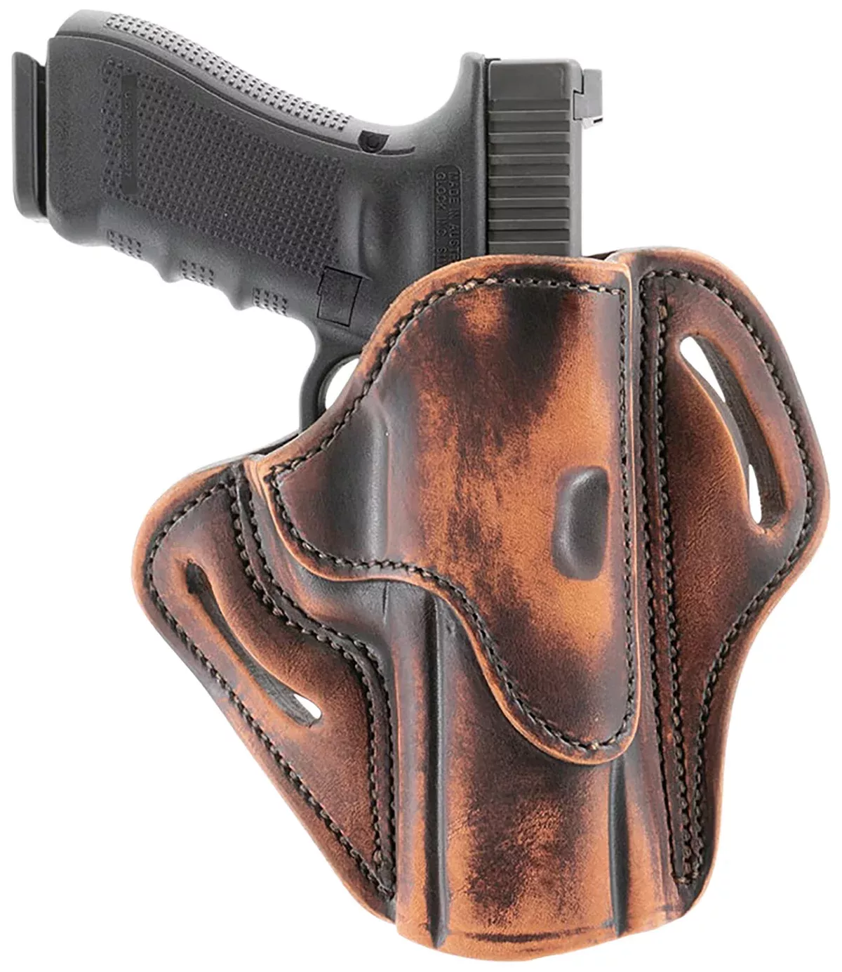 1791 Gunleather ORBH24VTGR BH2.4 Optic Ready OWB Size 2.4 Vintage Leather Belt Slide Fits Walther PPQ/Sig P320/Springfield XD-M Right Hand