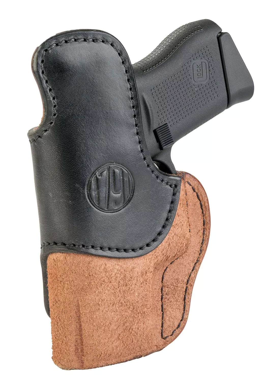1791 Gunleather RCH3BLBR RCHIWB Size 03 Black/Brown Leather Belt Clip Compatible w/Ruger LC9/1911/Glock 43/43X Right Hand