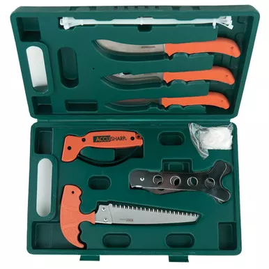 AccuSharp Game Processing Kit Fixed Blade Kit - Orange Handles