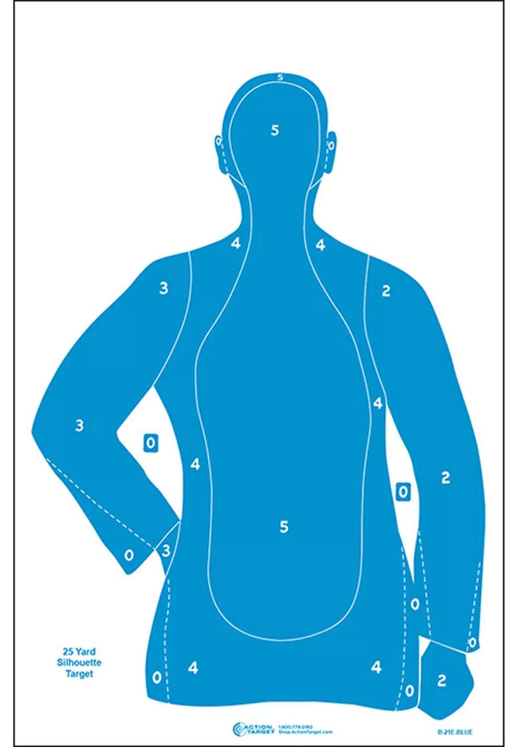 Action Target B21EBLUE100 QualificationSilhouette Paper Hanging 23" x 35" Blue 100 Per Box