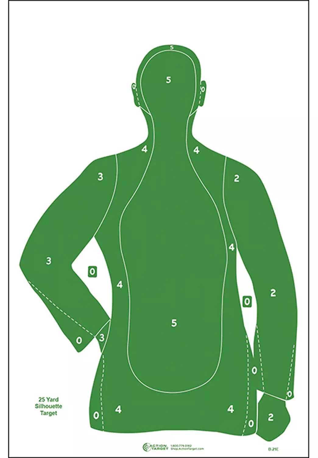 Action Target B21EGREEN100 QualificationSilhouette Paper Hanging 23" x 35" Green 100 Per Box