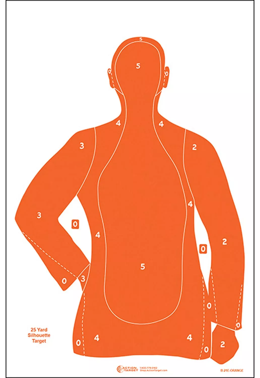 Action Target B21EORANGE100 QualificationSilhouette Paper 23" x 35" Orange 100 Per Box