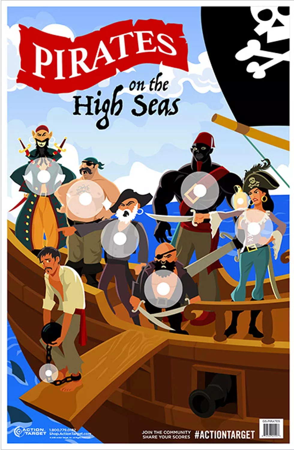 Action Target GSPIRATES100 EntertainmentPirates/Sailor Paper Hanging 23" x 35" Multi-Color 100 Per Box