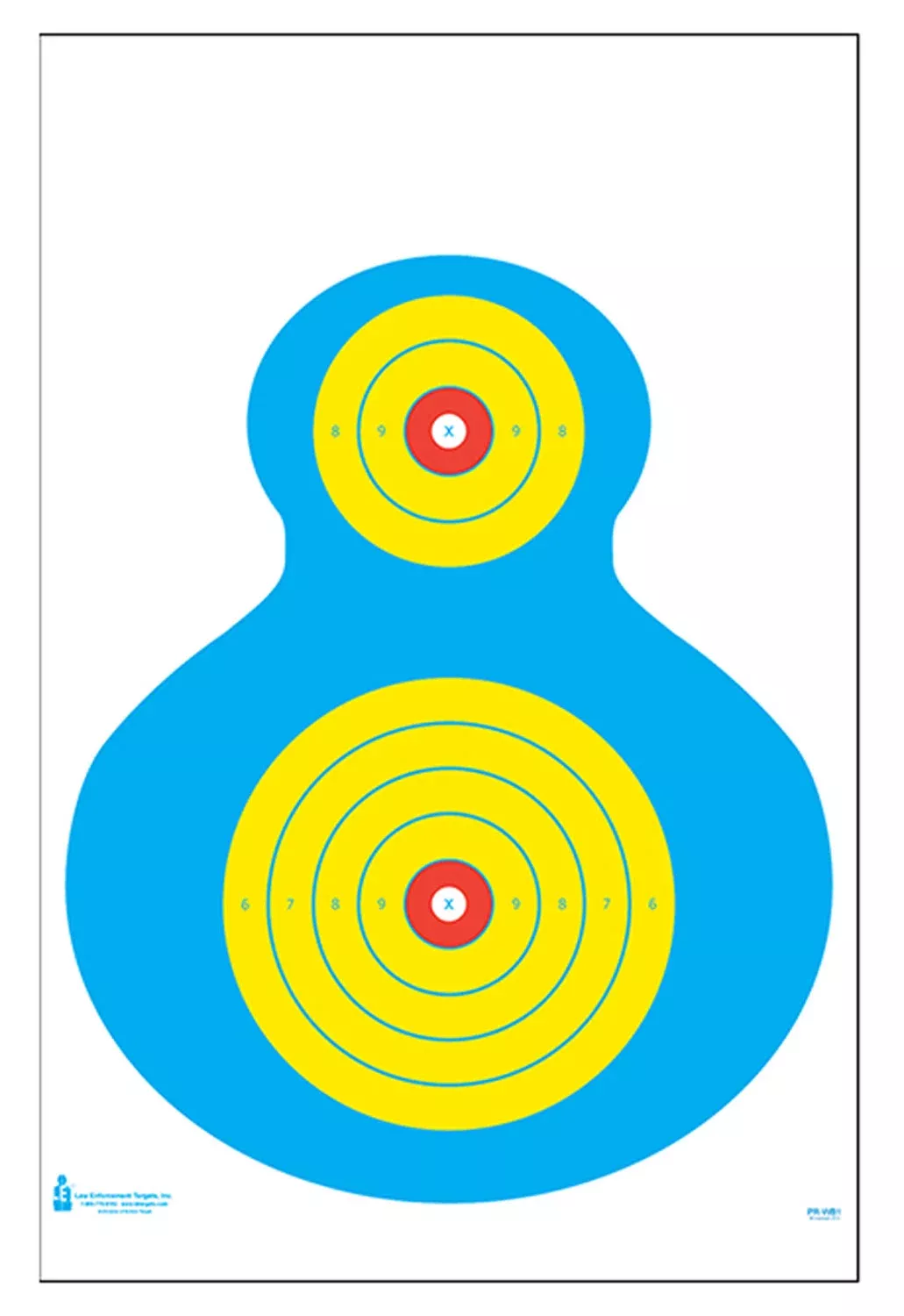 Action Target PRWB1100 High VisibilitySilhouette Paper 19" x 25" Blue/Yellow 100 Per Box