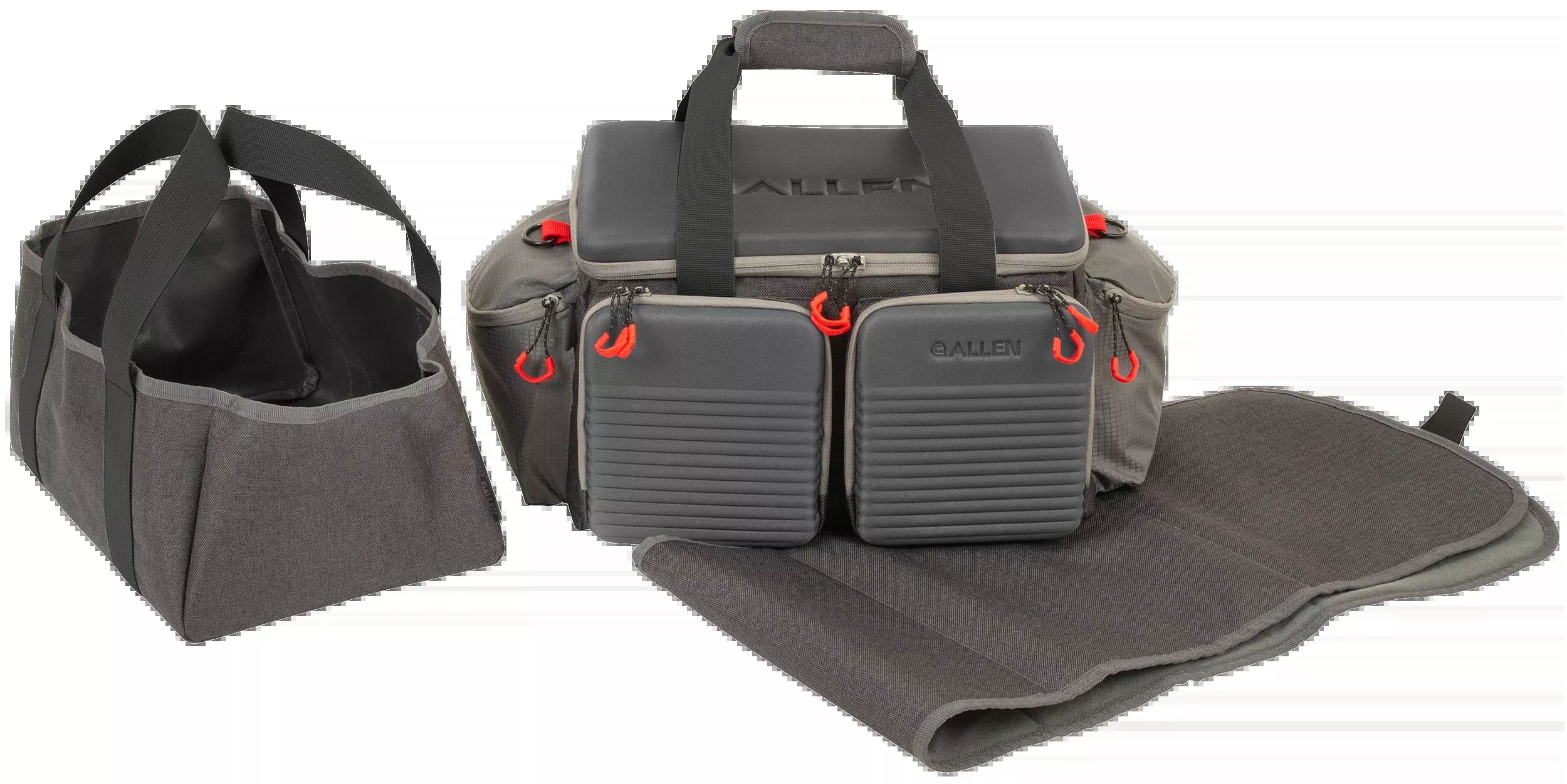 Allen 8325 Competitor Premium Molded Lockable Range Bag Gray w/Internal Tote & Fold-Up Gun Mat