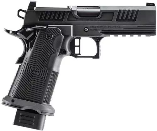 Alpha Foxtrot AF1911 Romulus Compact 9mm Luger 20+1 4.25" Black Bull Ramped Barrel, Black DLC Stainless Steel Optic Ready/Serrated Slide, Black DLC Stainless Steel Frame w/Beavertail & Picatinny Rail, Polymer Grip, RMR/RMSc Footprint