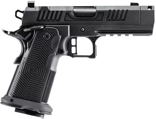 Alpha Foxtrot AF1911 Romulus Compact Frame 9mm Luger 20+1 3.50" Black Bull Ramped Compensated Barrel, Black DLC Stainless Steel Optic Ready/Serrated Slide & Frame w/Beavertail & Picatinny Rail, Polymer Grip, RMSc Footprint