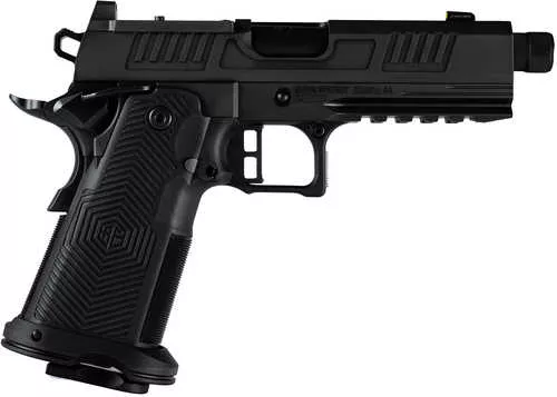 Alpha Foxtrot AF1911 Romulus Compact Pistol 9mm Luger 20+1 4.25" Black Threaded Barrel, Black DLC Stainless Steel Optic Ready/Serrated Slide, Black DLC Stainless Steel Frame w/Beavertail & Picatinny Rail, Polymer Grip, RMR/RMSc Footprint