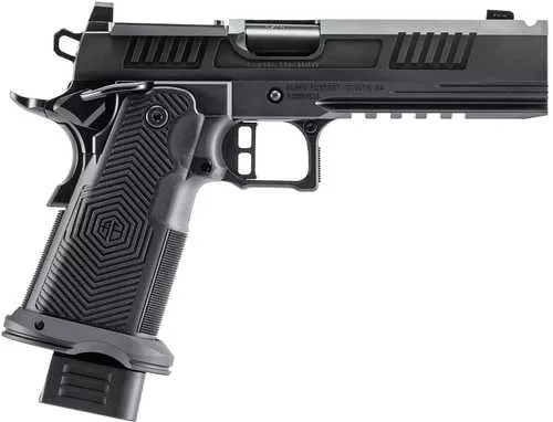Alpha Foxtrot AF1911 Romulus Full Size Frame 9mm Luger 20+1 5" Black Ported Barrel, Black DLC Stainless Steel Optic Ready/Serrated Slide, Black DLC Stainless Steel Frame w/Beavertail & Picatinny Rail,Black Textured Grip, RMR/RMSc Footprin