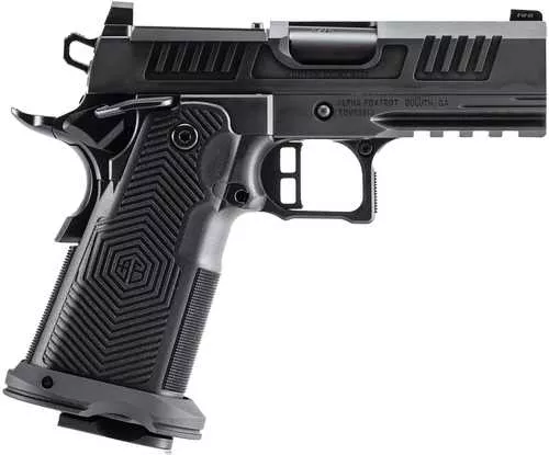 Alpha Foxtrot AF1911 Romulus Sub-Compact 9mm Luger 20+1 3.50" Black Bull Ramped Barrel, Black DLC Stainless Steel Optic Ready/Serrated Slide, Black DLC Stainless Steel Frame w/Beavertail & Picatinny Rail, Polymer Grip, RMR/RMSc Footprint