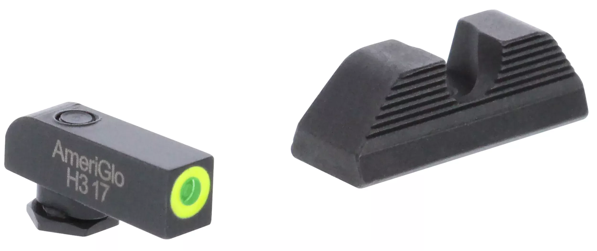 AmeriGlo GL352 Protector Sight Set for Glock 42/43/43X/48 - Green Tritium LumiGreen Front / Black Serrated Rear