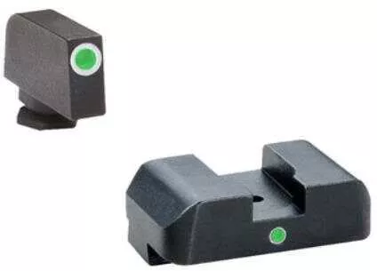 AmeriGlo I-Dot Sight Fits Glock 42 and 43 Green Tritium White Outline Front with Rear GL-105