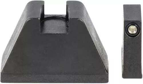 AmeriGlo Tall Suppressor Height Sight 5Xl Tritium Green W/Black Outline Front Flat Black Rear Frame For Gloc