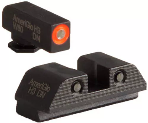 AmeriGlo Trooper Sight Fits Glock MOS 17 19 22 23 24 26 27 33 34 35 37 38 39 Gen 1-4 Green Tritium LumiLime Outline Fron