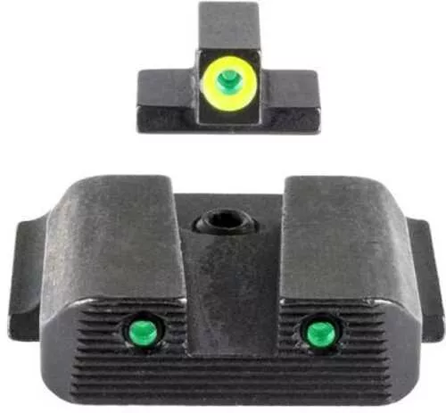 Ameriglo Trooper Tritium Handgun Sight Set For S&W M&P (Excludes .22/.380/Shield/EZ/Pro) Green Rear Green With Orange Fr
