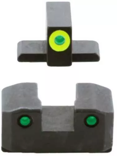 Ameriglo Trooper Tritium HAndgun Sight Set For Sig With #6 Front And #8 Rear Green Rear Green With Orange Front