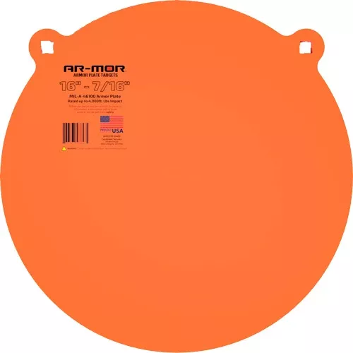 Ar-mor 16" MIL41600 Steel Gong 7/16" Thick Round Target - Orange