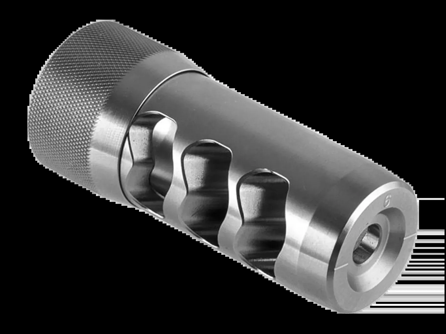 Area 419 Hellfire 223/6mm 5/8-24 Self-Timing 6" Muzzle Brake - Raw Stainless