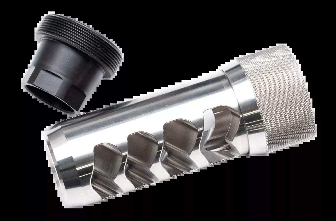 Area 419 Sidewinder 6.5mm 5/8-24 Raw Stainless Muzzle Brake