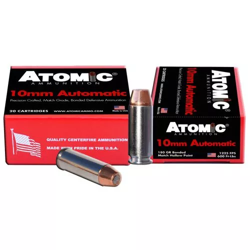 Atomic 00457 Pistol10mm Auto 180 gr Bonded Match Hollow Point 20 Bx/ 10 Cs