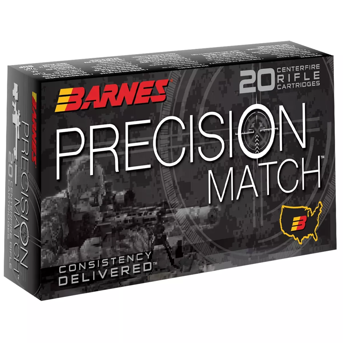 Barnes 30846 Precision Match5.56x45mm 69 gr OTM Boat Tail Rifle Ammo