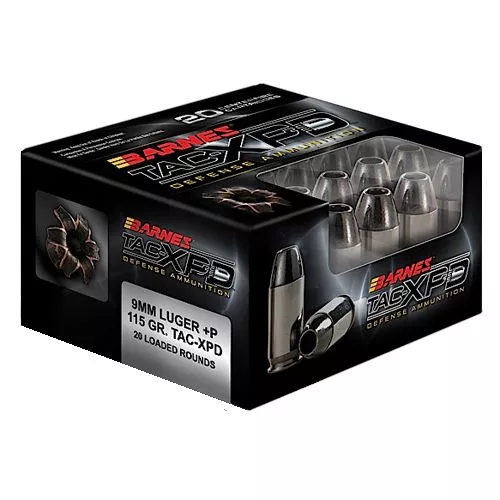 Barnes Bullets 21551 TAC-XPD9mm Luger +P 115 gr Barnes TAC-XP Lead Free 20 Bx/ 10 Cs
