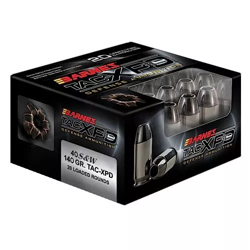Barnes Bullets 21554 TAC-XPD Defense Handgun 40 S&W 140 gr TAC-XP 20 Per Box