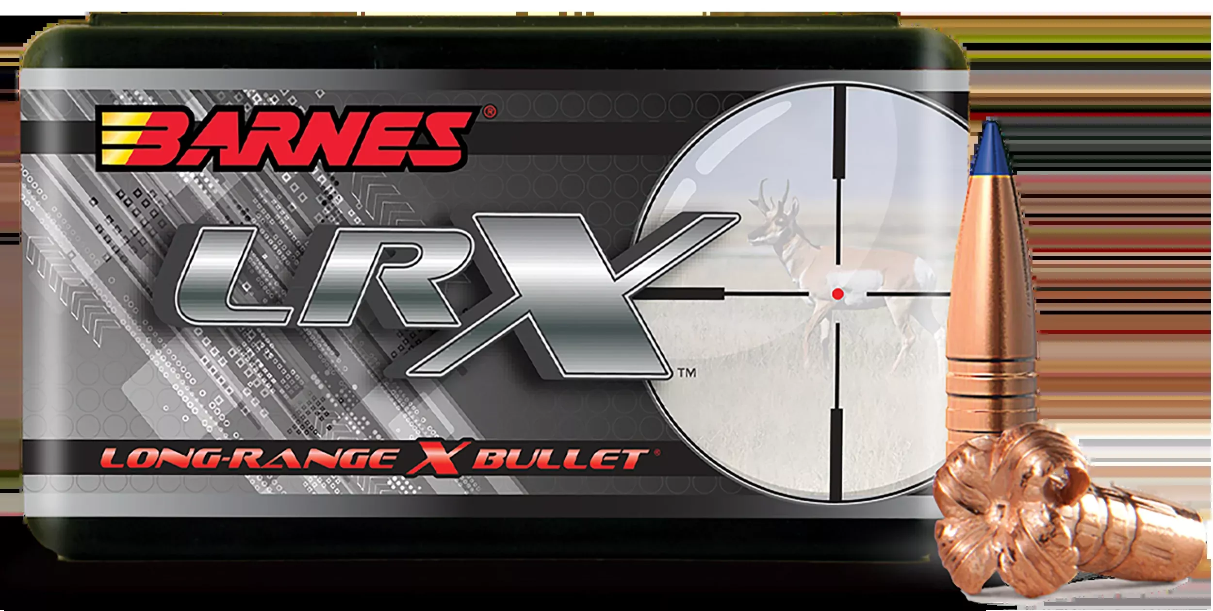 Barnes Bullets LRX Long-Range X .270 Win .277 129gr Polymer Tip Boat Tail Bullets 50/Box 30262
