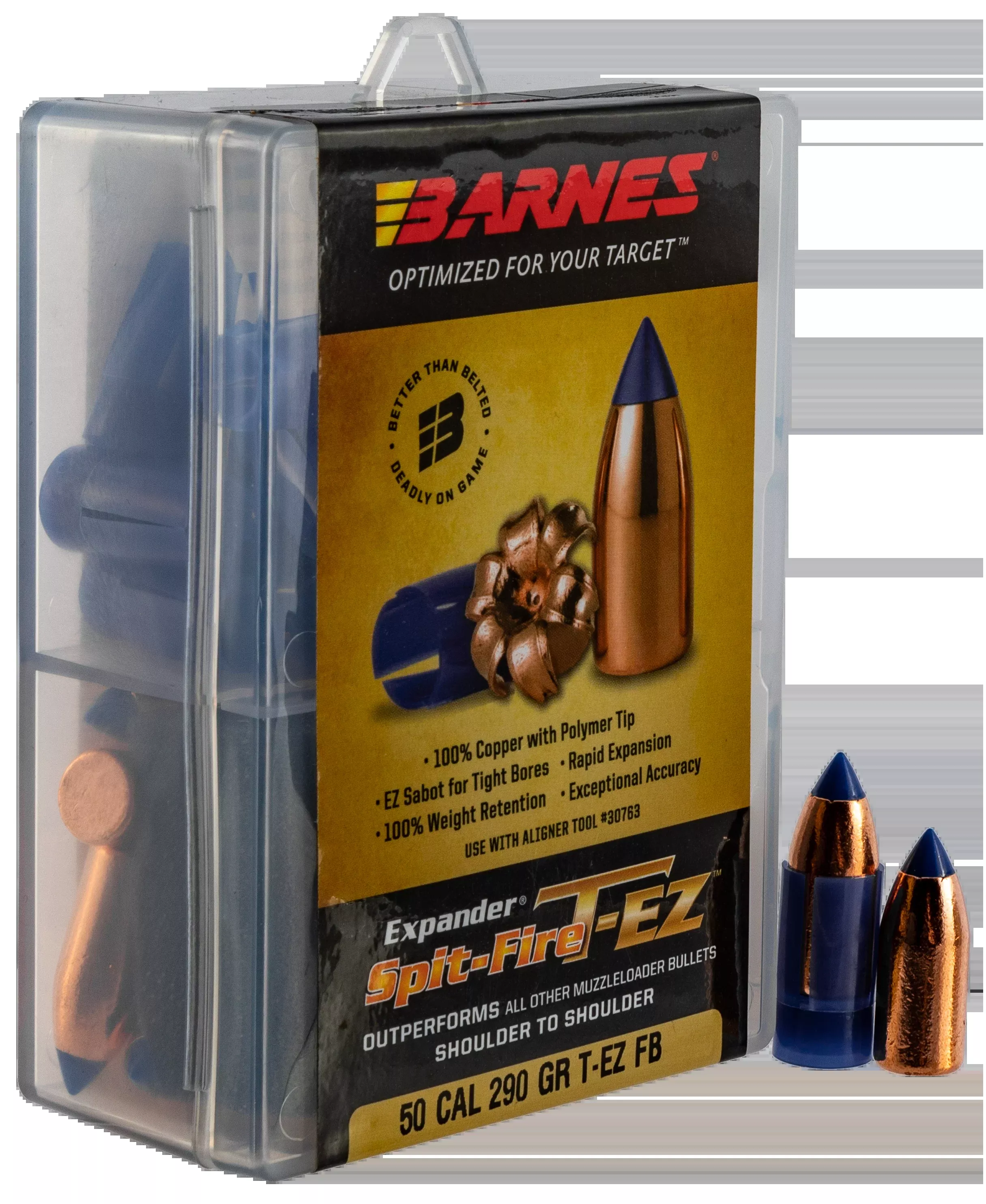 Barnes Bullets Spit-Fire T-EZ Muzzleloader 50 Cal 290gr Polymer Tip 15/Box