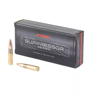 Barnes Suppressor Series 300 Blackout Subsonic Ammo 205 Grain Sierra GameKing JHP 20rd Box - 32519