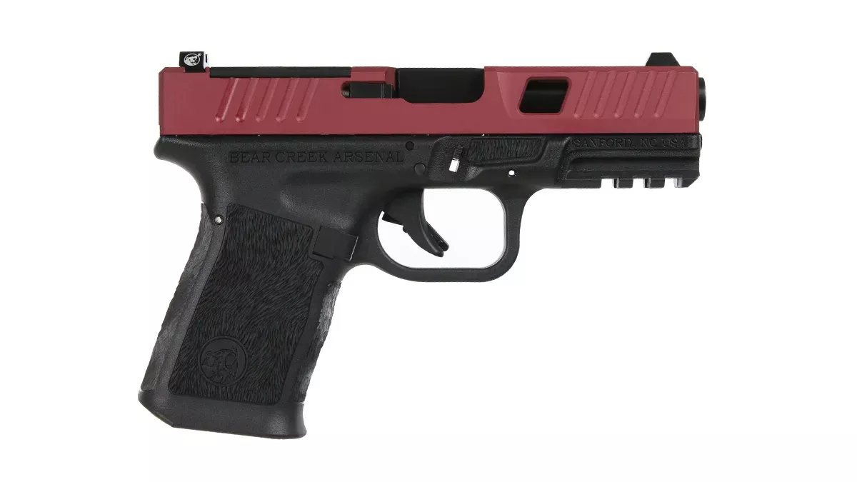 BC-102 | BCA Grizzly Compact | Window Cut 9mm Frosted Cranberry Handgun | 9mm Black Nitride Barrel | 1:16 Twist | 15+1 Capacity