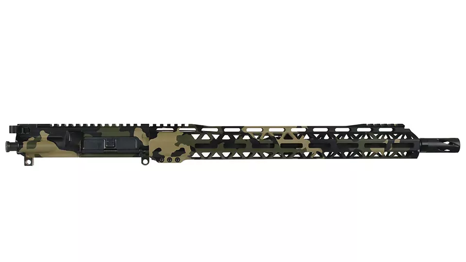 BC-15 | 5.56 NATO Green Mountain Camouflage Cerakote Upper Assembly | 16" Parkerized M4 Barrel | 1:8 Twist | 4150Carbine Length Gas System | MLOK | Split Rail