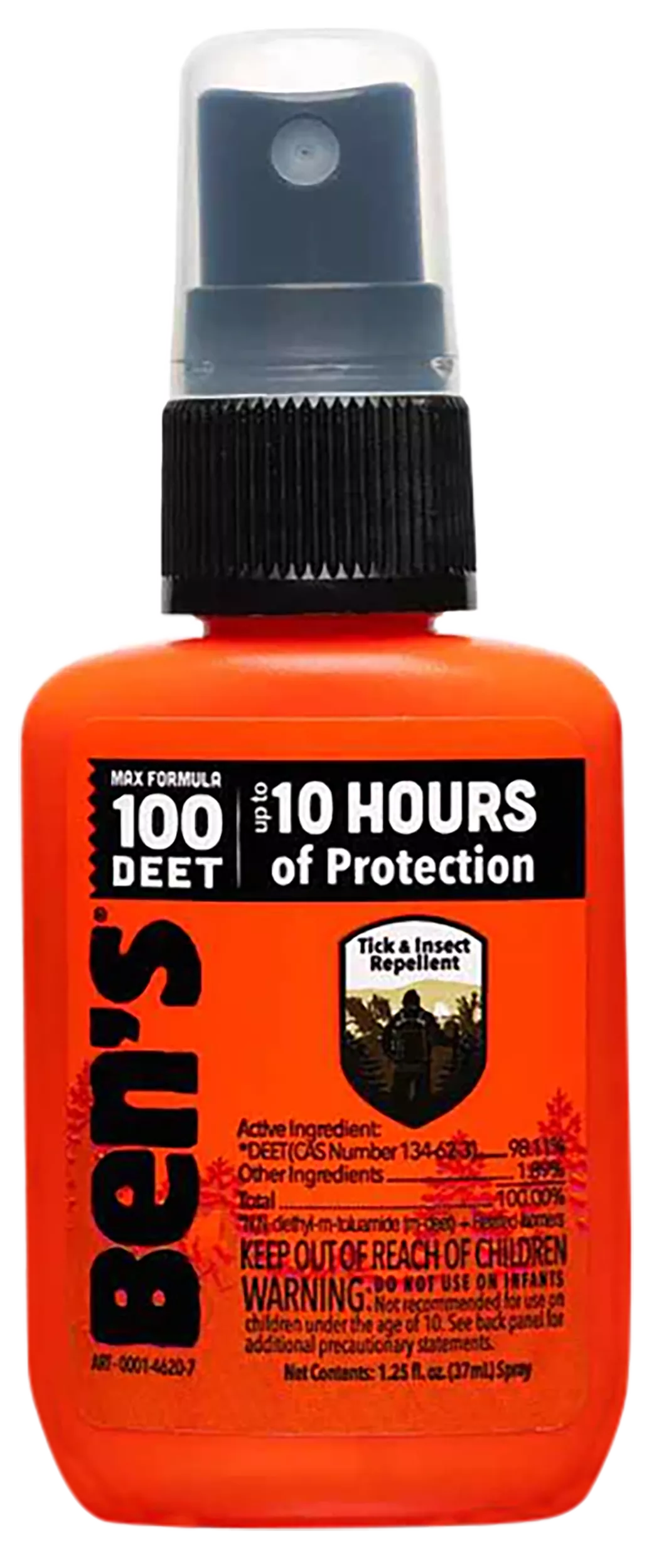 Ben's 00067070 100Odorless Scent 1.25oz Spray Repels Ticks & Biting Insects Effective Up to 10 hrs