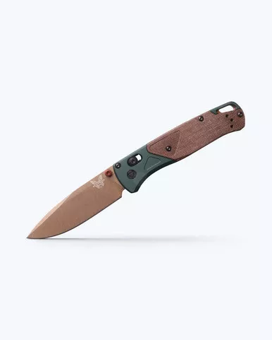 Benchmade Bugout 535FE-2602 3.24" CPM-S90V FDE Battlewash Blade Taiga Green Aluminum Micarta Handle Knife - 535FE-2602