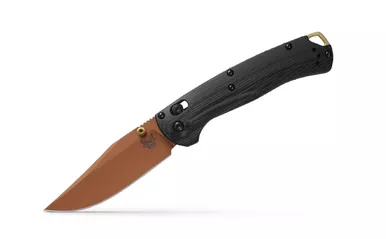 Benchmade Limited Edition Hunt Taggedout AXIS Folding Knife 3.5" CPM-S45VN Copper Suede Cerakote Clip Point Blade, Black G10 Handles - 15536CR-2501