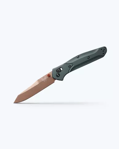 Benchmade Osborne 940FE-2601 3.4" CPM-S90V FDE Battlewash Blade Taiga Green Aluminum Handle Knife - 940FE-2601
