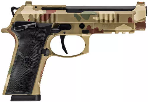 Beretta USA 92XI Full Size Frame 9mm Luger 15+1 4.70" Black DLC Steel Barrel, Frog Skin Camo Cerakote Stainless Steel Optic Ready/Serrated Slide, Frog Skin Camo Cerakote Aluminum Frame w/Picatinny Rail, Black Textured Grip, MRDS Footprint