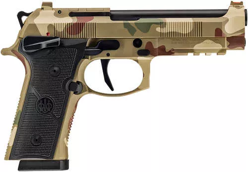 Beretta USA 92XI Full Size Frame 9mm Luger 18+1 4.70" Black DLC Steel Barrel, Frog Skin Camo Cerakote Stainless Steel Optic Ready/Serrated Slide, Frog Skin Camo Cerakote Aluminum Frame w/Picatinny Rail, Black Textured Grip, MRDS Footprint