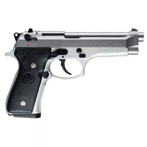 Beretta USA JS92F520 92FS Inox 9mm Luger 4.90" 10+1 Satin Stainless Steel Stippled Textured Black Polymer Grip (Made in Italy)