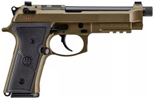 Beretta USA M9A4 Overlanding Full Size Frame 9mm Luger 15+1 5.10" Black Threaded Barrel, Lunar Cerakote Steel Optic Ready/Serrated Slide, Lunar Cerakote Aluminum Frame w/Beavertail & Picatinny Rail, Ambidextrous