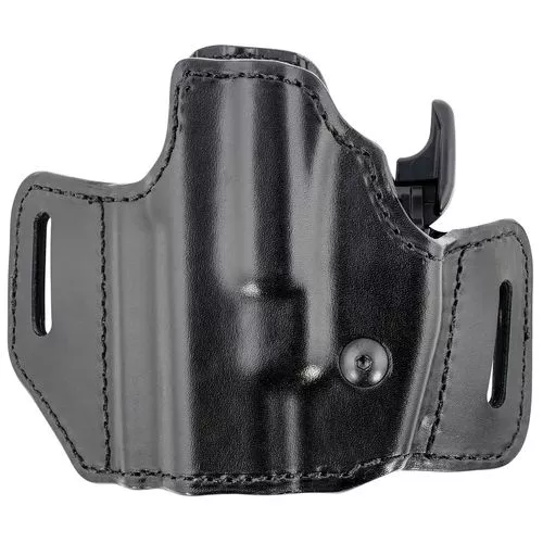 Bianchi 51832 Allusion Assent Pro-Fit OWB Size 11 Black Leather Belt Slide Compatible w/S&W M&P Shield/FN FNS Compact/Glock 26 Gen1-5Belt Up to 1.50" Wide Left Hand