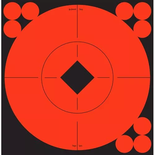 Birchwood Casey 33906 Target SpotsSelf-Adhesive Paper Bullseye Black/Orange 10 Targets