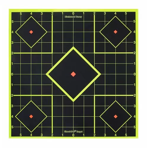 Birchwood Casey 34105 Shoot-N-CSelf-Adhesive Paper 5-Diamond Black/Yellow 6 Per Pkg