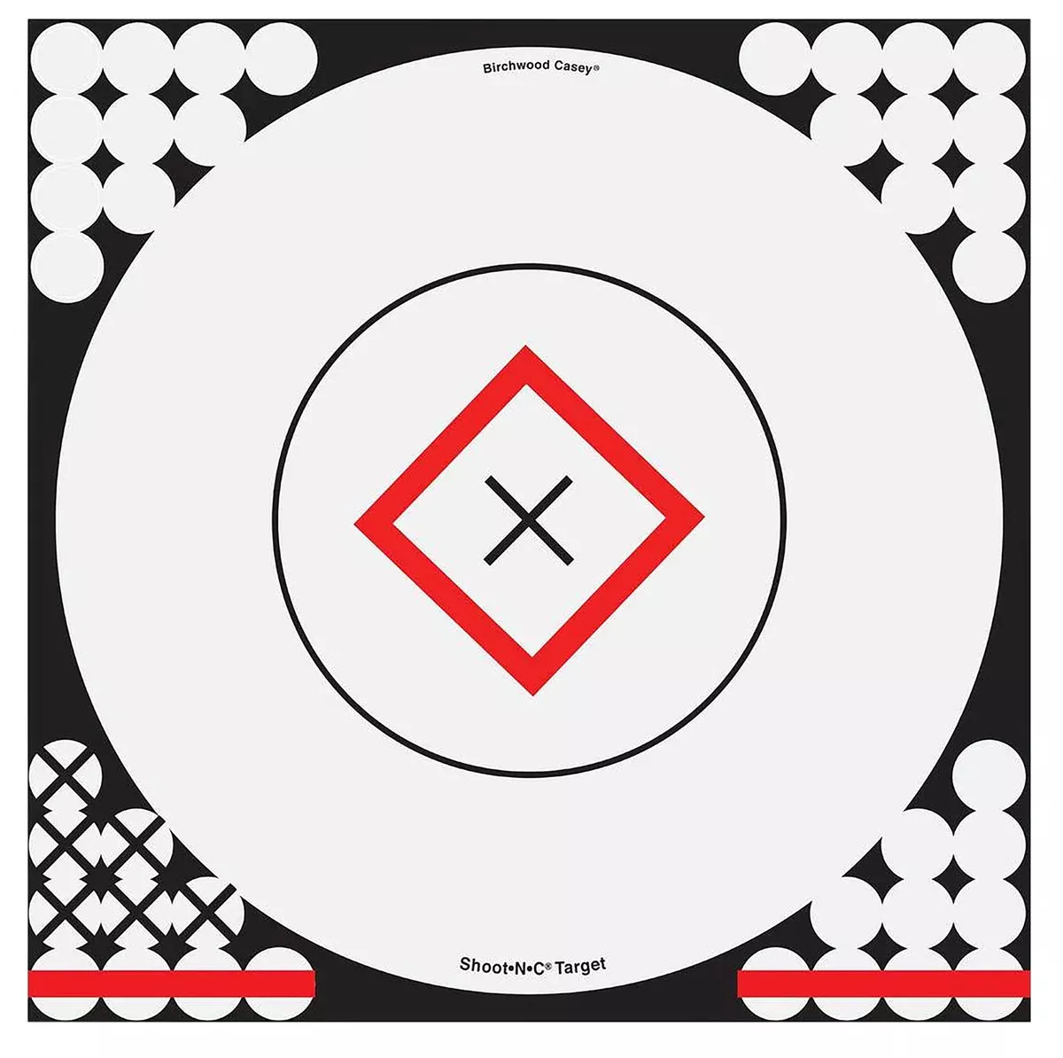 Birchwood Casey 34195 Shoot-N-C Reactive Target Self-Adhesive Paper Black/Red/White 17.25" Bullseye 5 Pack